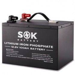 SOK Battery 12V 100Ah LiFePO4 Battery With Bluetooth & Built-in Heater 