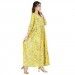Yellow Floral Print Cotton Anarkali Kurta - Buy Designer Anarkali Suits For Women Online
