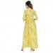 Yellow Floral Print Cotton Anarkali Kurta - Buy Designer Anarkali Suits For Women Online