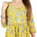 Yellow Floral Print Cotton Anarkali Kurta - Buy Designer Anarkali Suits For Women Online