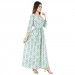 Green Floral Print Cotton Anarkali Kurta - Buy Designer Ethnic Wear Online At Best Price