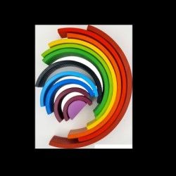 GrapplerTodd |12 Piece Rainbow Stacker Fun Wooden Stacking and Plugging Toy for Toddlers GrapplerTodd |12 Piece Rainbow Stacker Fun Wooden Stacking and Plugging Toy for Toddlers