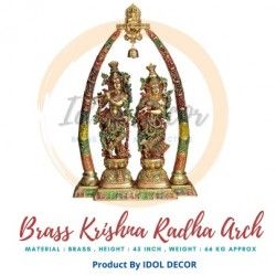 Brass Arch Krishna Radha Statue