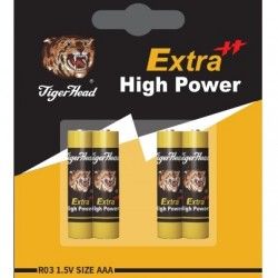 Tiger Head R03P AAA Carbon Zinc Batteries Extra High Power Batteries 0% Mercury 1.5V