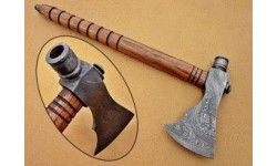 Handmade Damascus steel SMOKING AXE HATCHES.