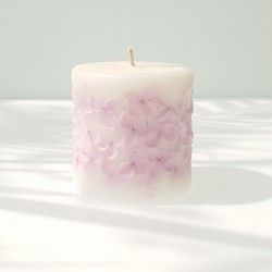 Lumanare parfumata decorativa ceara soia parfum violete decor flori naturale lila