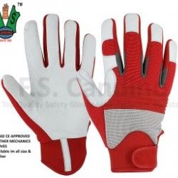 CE Approved Leather Mechanics Work Gloves